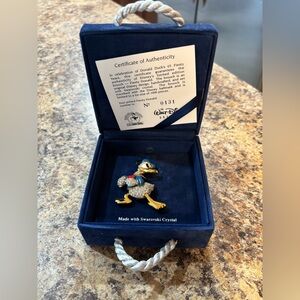 The Walt Disney Gallery Swarovski Fiesty Donald Duck Brooch